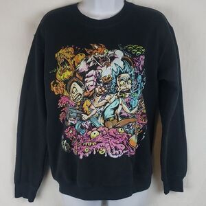 Ricky & Morty Graphic Print Women's Small Black Sweatshirt